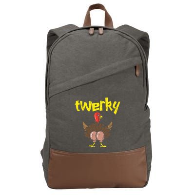Twerky Turkey Butt Funny Thanksgiving Twerk Dance Pun Gift Cotton Canvas Backpack