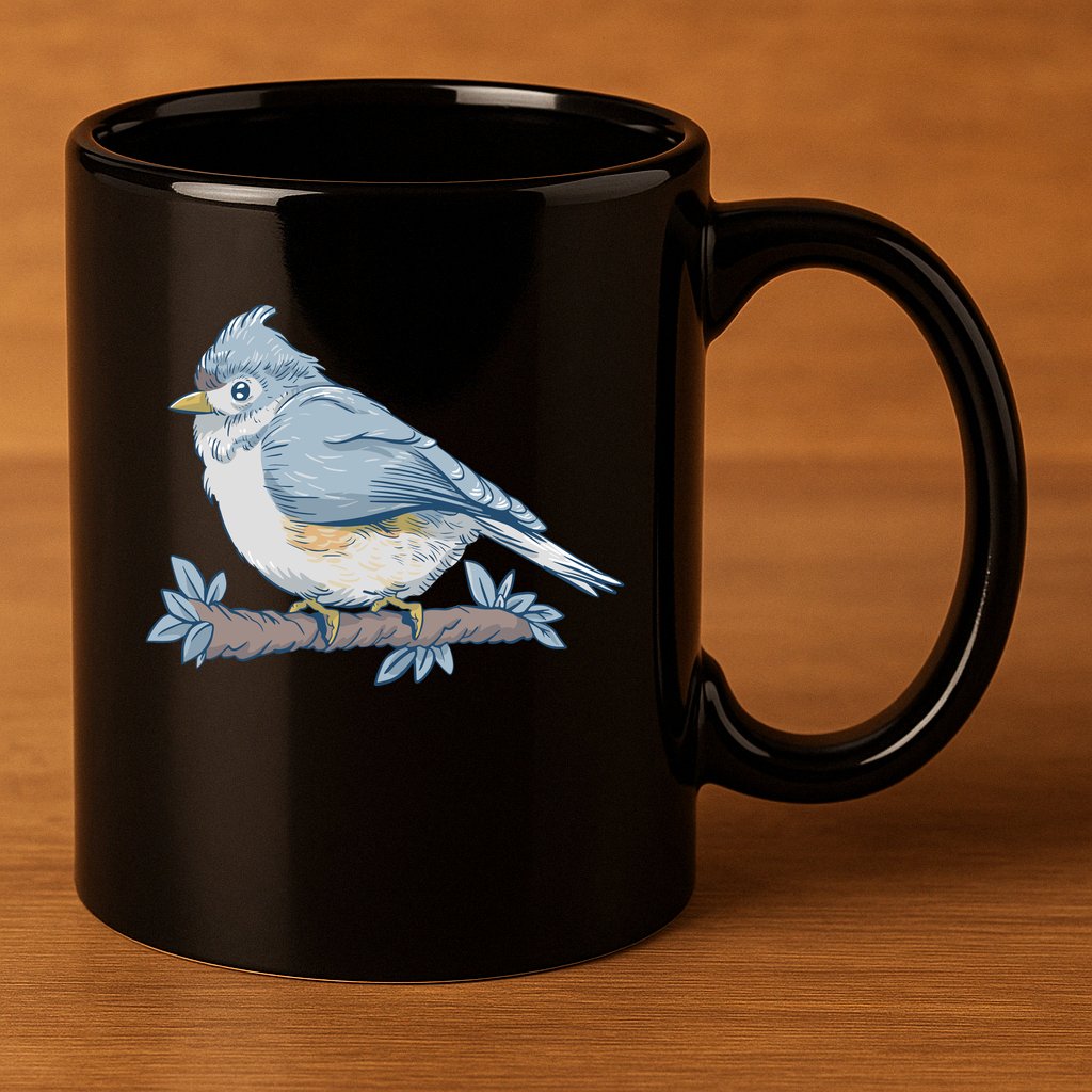 Tufted Titmouse Bird Cute Gift 11oz C Handle Ceramic Mug
