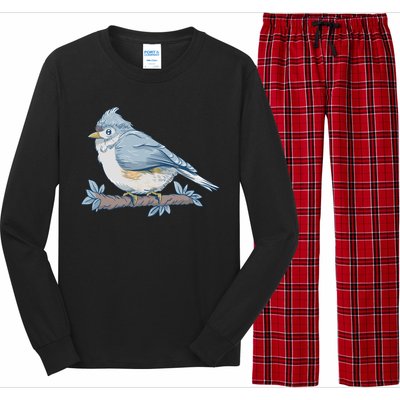 Tufted Titmouse Bird Cute Gift Long Sleeve Pajama Set