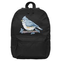 Tufted Titmouse Bird Cute Gift 16 in Basic Backpack