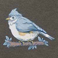 Tufted Titmouse Bird Cute Gift Cotton Canvas Backpack