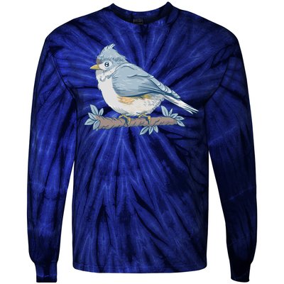 Tufted Titmouse Bird Cute Gift Tie-Dye Long Sleeve Shirt