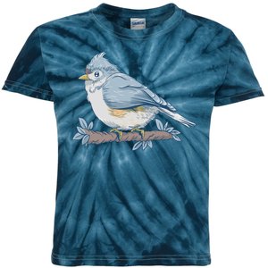 Tufted Titmouse Bird Cute Gift Kids Tie-Dye T-Shirt