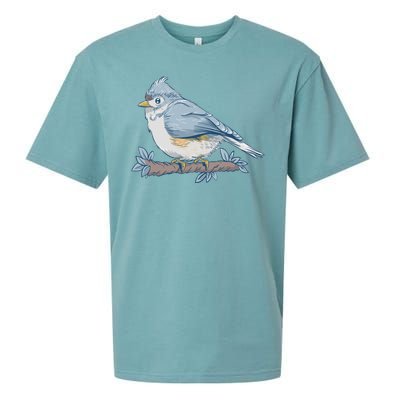 Tufted Titmouse Bird Cute Gift Sueded Cloud Jersey T-Shirt