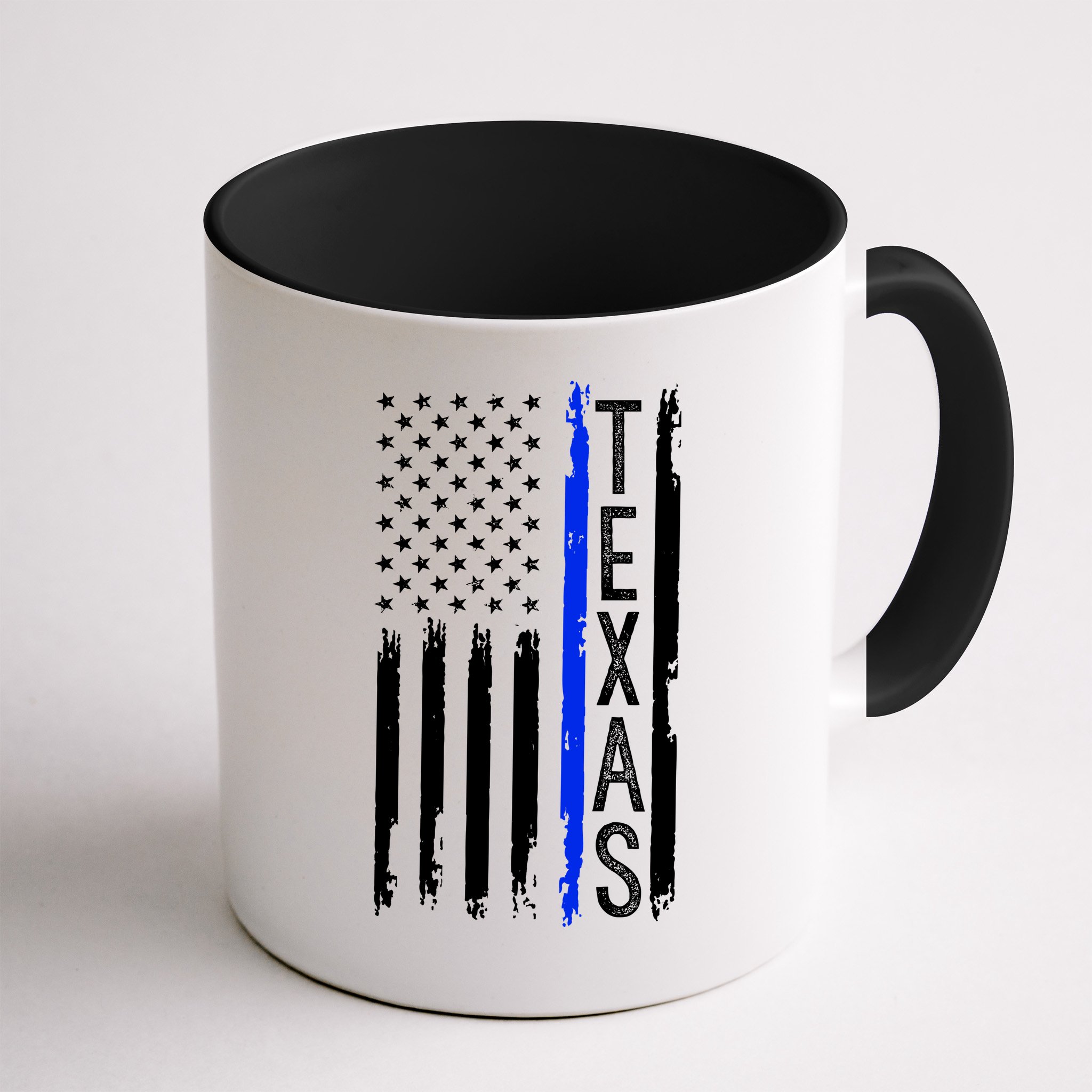 Texas Thin Blue Line Flag Police Design Mug