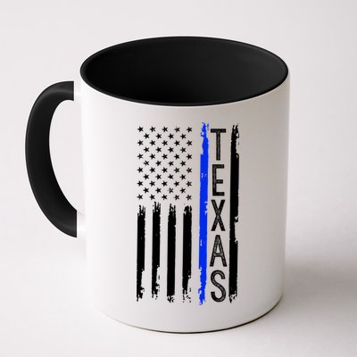 Texas Thin Blue Line Flag Police Design Mug