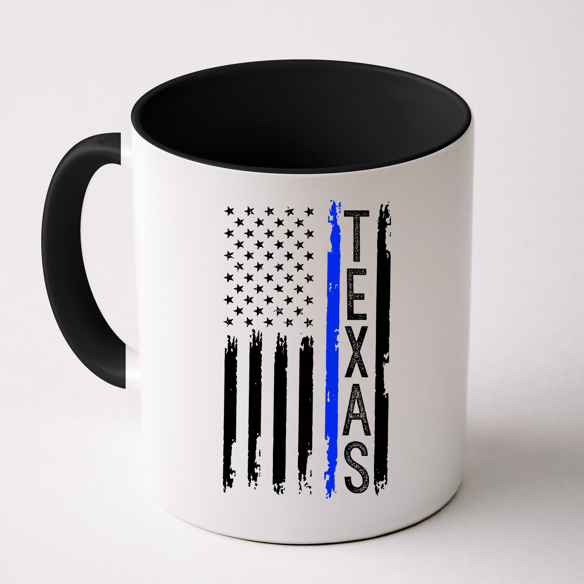 Texas Thin Blue Line Flag Police Design Mug