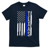 Texas Thin Blue Line Flag Police Design T-Shirt