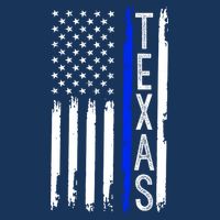 Texas Thin Blue Line Flag Police Design T-Shirt