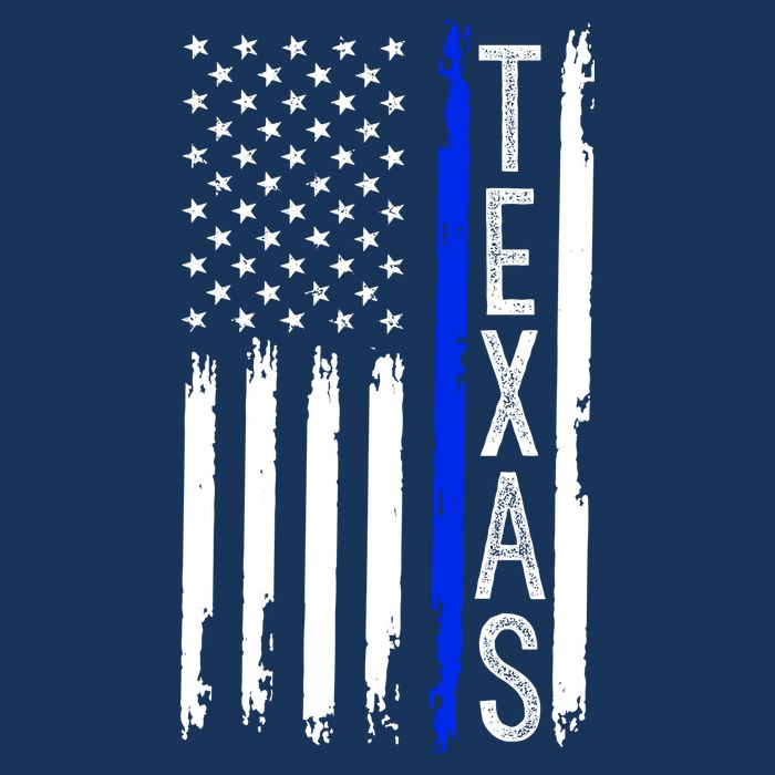 Texas Thin Blue Line Flag Police Design T-Shirt
