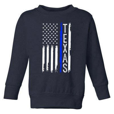 Texas Thin Blue Line Flag Police Design Toddler Sweatshirt