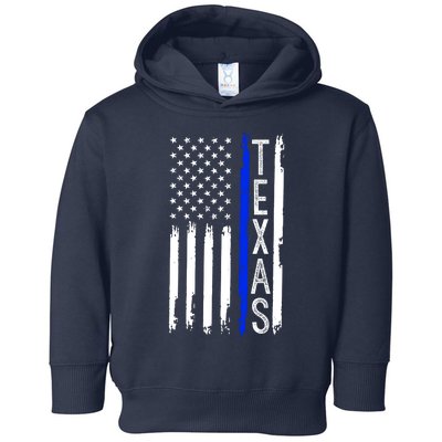 Texas Thin Blue Line Flag Police Design Toddler Hoodie