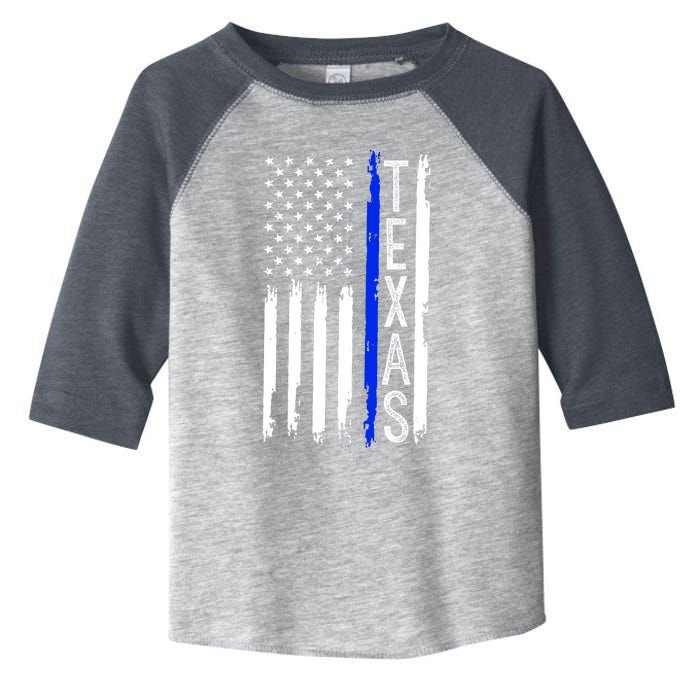 Texas Thin Blue Line Flag Police Design Toddler Fine Jersey T-Shirt