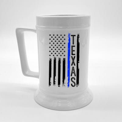 Texas Thin Blue Line Flag Police Design Beer Stein