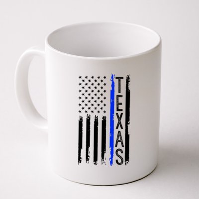 Texas Thin Blue Line Flag Police Design Coffee Mug