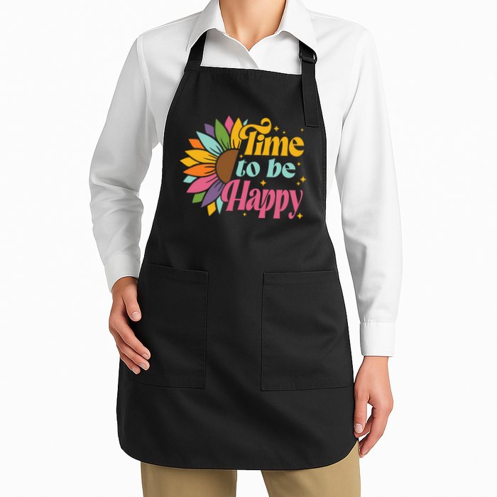 Time To Be Happy Colorful Sunflower Apron