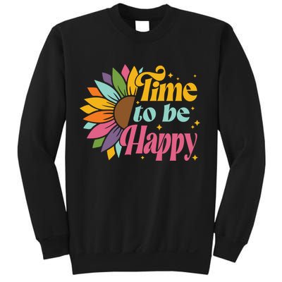 Time To Be Happy Colorful Sunflower Sweatshirt