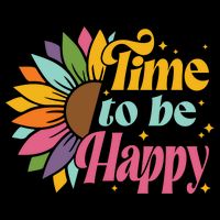 Time To Be Happy Colorful Sunflower Backpack