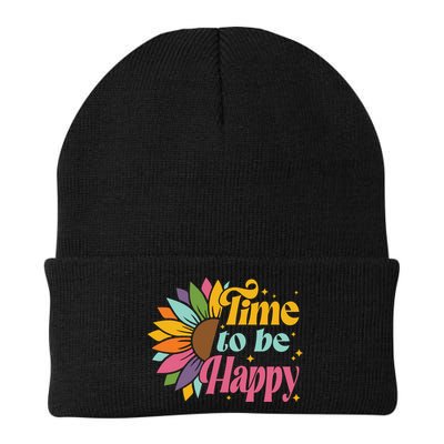 Time To Be Happy Colorful Sunflower Beanie