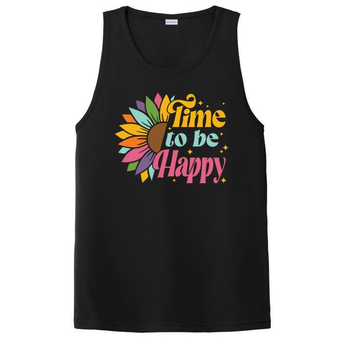 Time To Be Happy Colorful Sunflower PosiCharge Competitor Tank