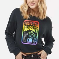Taste The Biscuit Taste The Goodness Cropped Pullover Crew