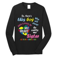 ThereS This Boy He Calls Me Sister Autism Awareness Long Sleeve Shirt