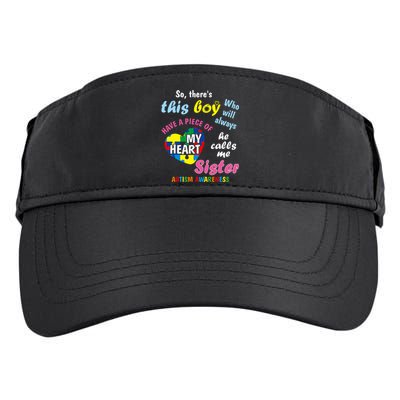 ThereS This Boy He Calls Me Sister Autism Awareness Adult Drive Performance Visor