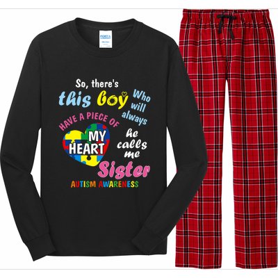 ThereS This Boy He Calls Me Sister Autism Awareness Long Sleeve Pajama Set