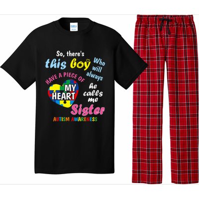 ThereS This Boy He Calls Me Sister Autism Awareness Pajama Set