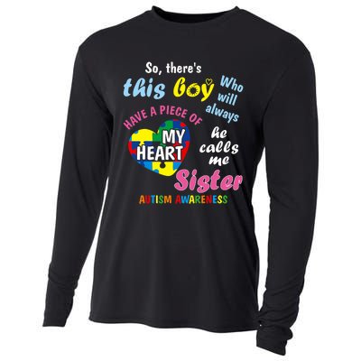 ThereS This Boy He Calls Me Sister Autism Awareness Cooling Performance Long Sleeve Crew