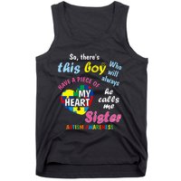 ThereS This Boy He Calls Me Sister Autism Awareness Tank Top