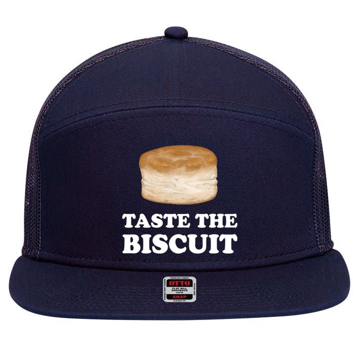 Taste The Biscuit Funny Meme 7 Panel Mesh Trucker Snapback Hat