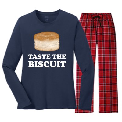 Taste The Biscuit Funny Meme Women's Long Sleeve Flannel Pajama Set 