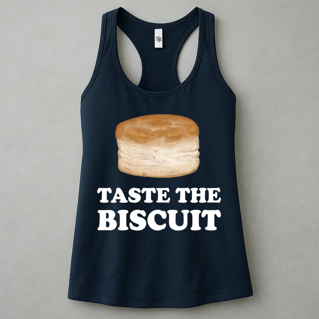 Taste The Biscuit Funny Meme Womens Tank Top