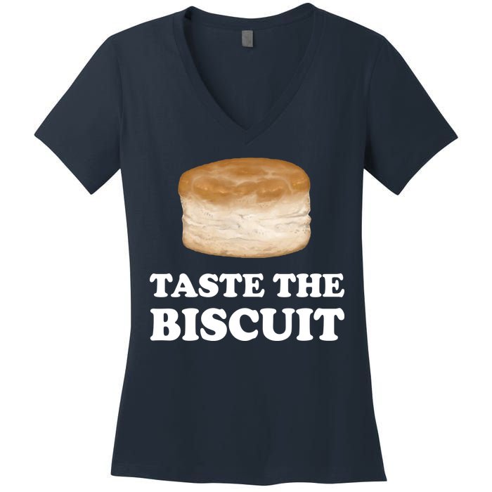 Taste The Biscuit Funny Meme Women's V-Neck T-Shirt