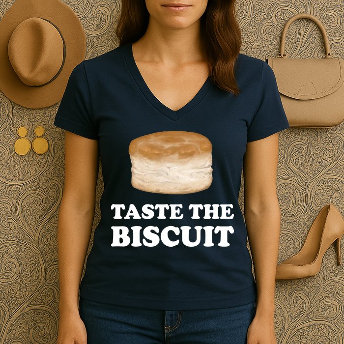 Taste The Biscuit Funny Meme Women's V-Neck T-Shirt