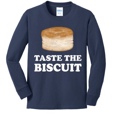Taste The Biscuit Funny Meme Kids Long Sleeve Shirt