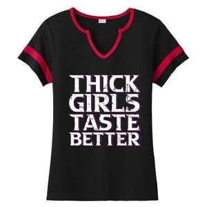 Thick Taste Better Big Bbw Curvy Sexy Chick Meaningful Gift Ladies Halftime Notch Neck Tee