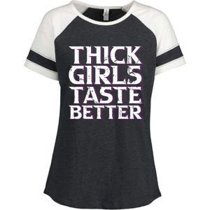 Thick Taste Better Big Bbw Curvy Sexy Chick Meaningful Gift Enza Ladies Jersey Colorblock Tee