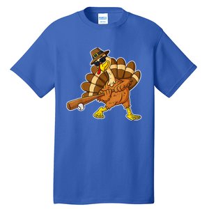 Thanksgiving Turkey Baseball Player Funny Cute Gift Tall T-Shirt