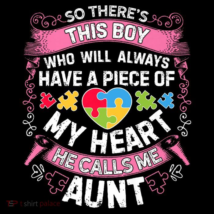 There's This Boy He Calls Me Aunt  Autism Awareness  Apron