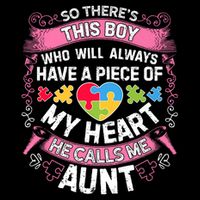 There's This Boy He Calls Me Aunt  Autism Awareness  7-Panel Snapback Hat