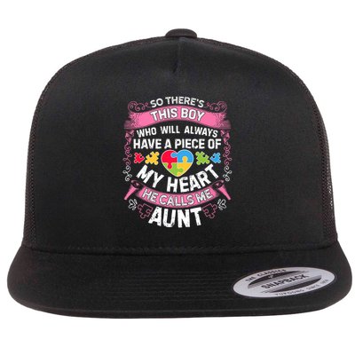 There's This Boy He Calls Me Aunt  Autism Awareness  Flatbill Hat