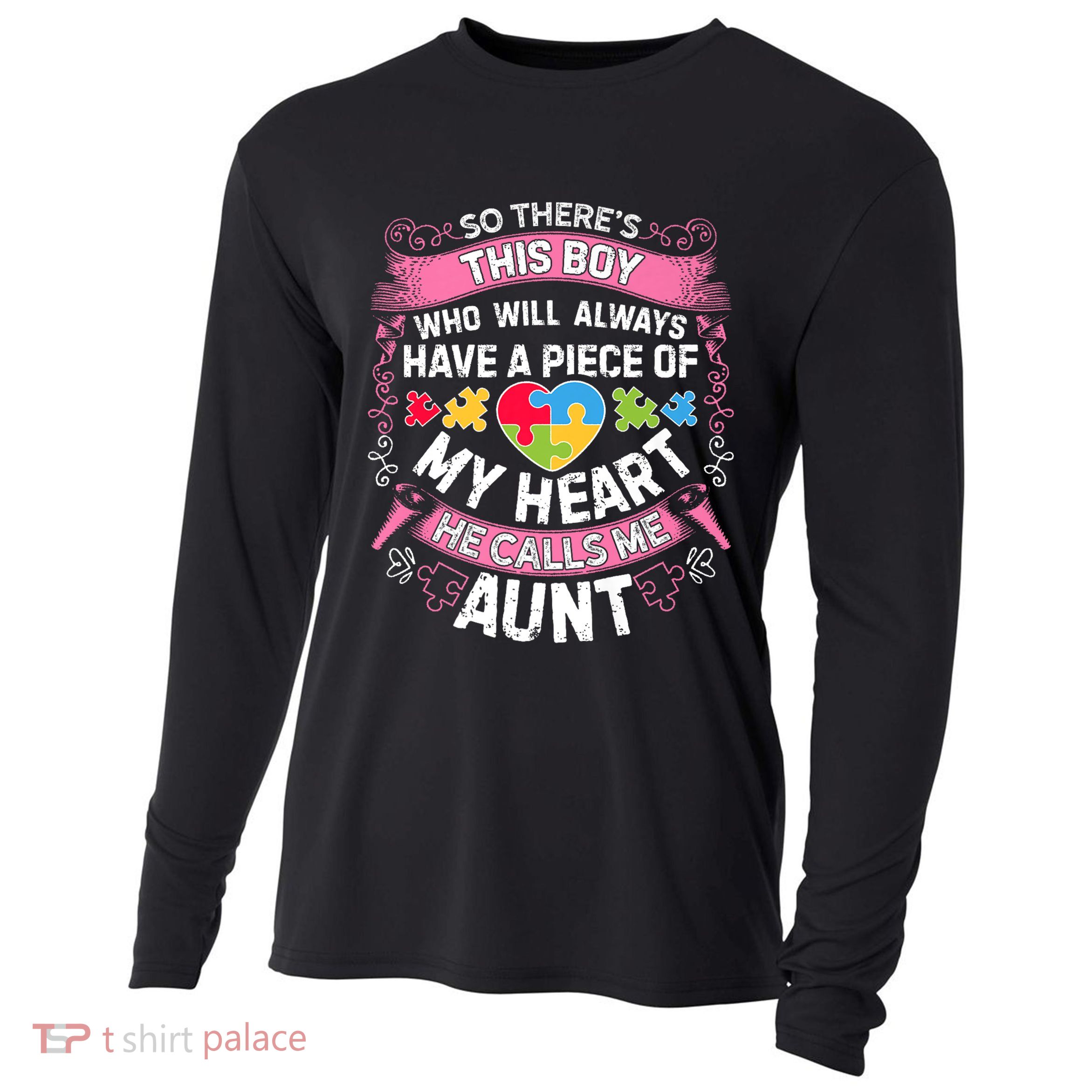 There's This Boy He Calls Me Aunt  Autism Awareness  Cooling Performance Long Sleeve Crew