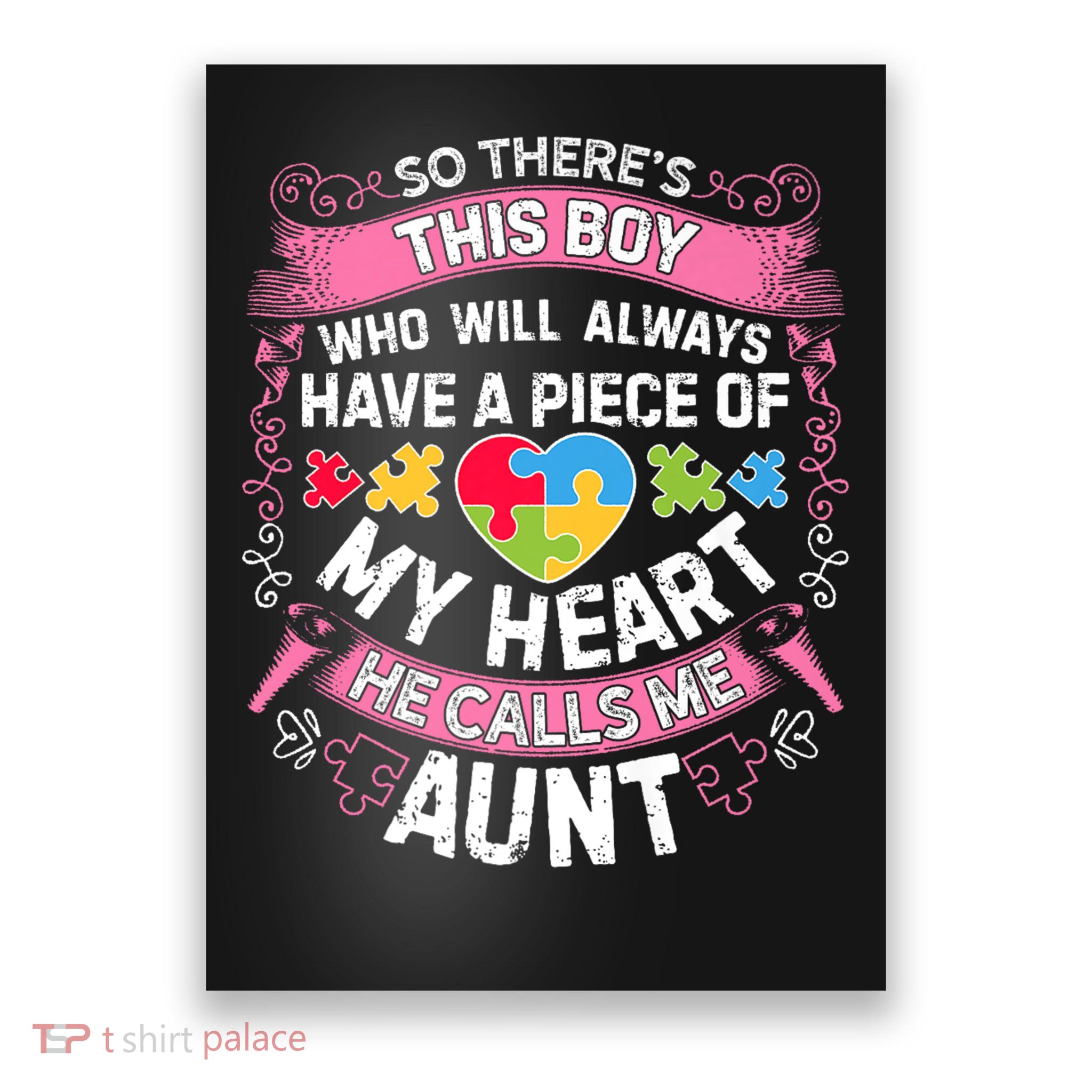There's This Boy He Calls Me Aunt  Autism Awareness  Poster