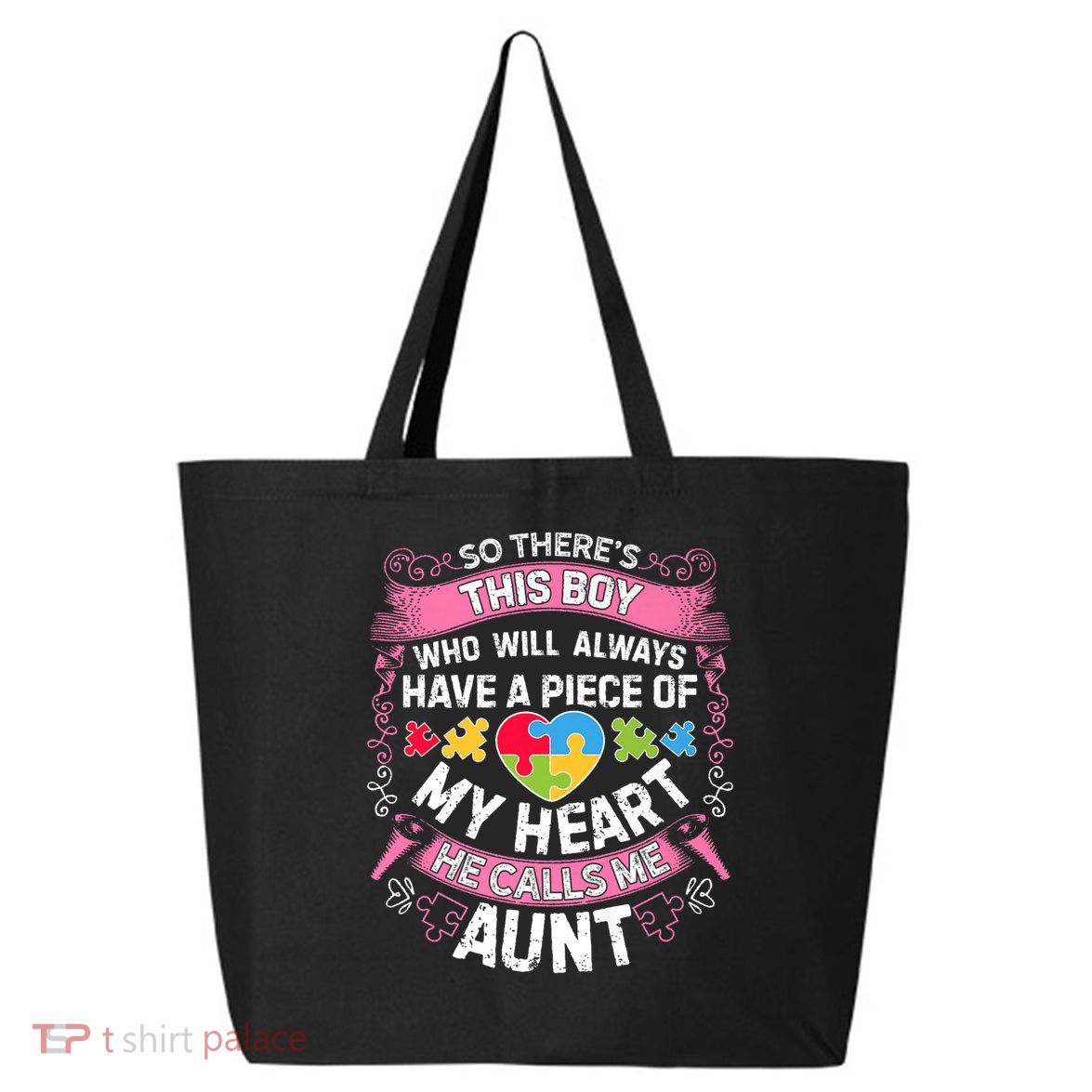 There's This Boy He Calls Me Aunt  Autism Awareness  25L Jumbo Tote