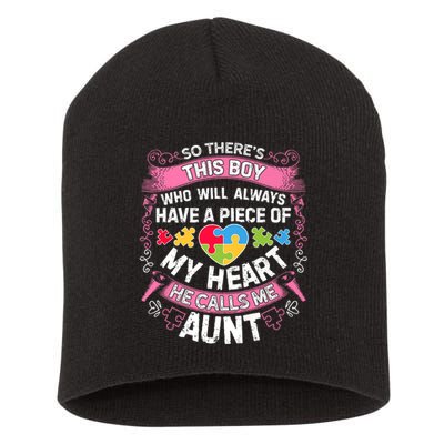 There's This Boy He Calls Me Aunt  Autism Awareness  Short Acrylic Beanie