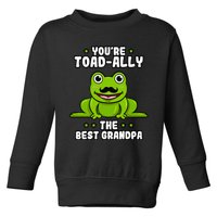 Toad-Ally The Best Grandpa Frog Lover Toad Grandfather Toddler Sweatshirt