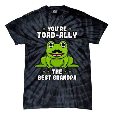 Toad-Ally The Best Grandpa Frog Lover Toad Grandfather Tie-Dye T-Shirt