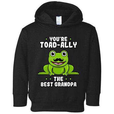 Toad-Ally The Best Grandpa Frog Lover Toad Grandfather Toddler Hoodie